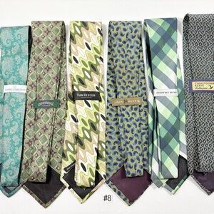 Set of Men’s Elegant Silk Tie in Green Hues